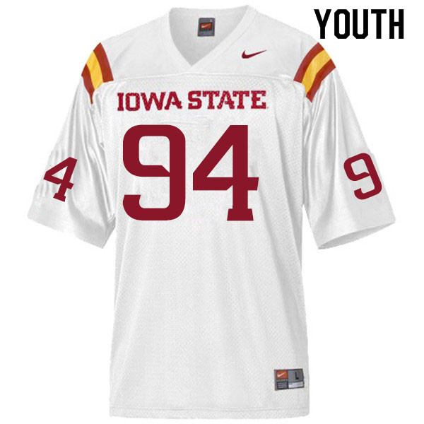 Iowa State Cyclones Youth #94 Kyle Krezek Nike NCAA Authentic White College Stitched Football Jersey IA42R37KH